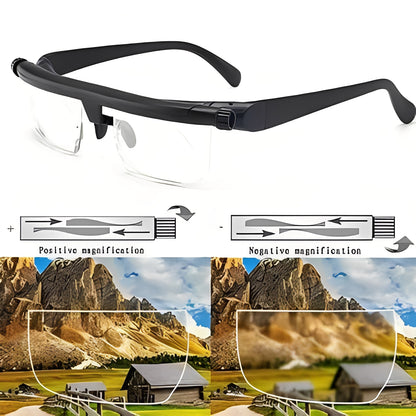 Adjustable Lens Glasses with Dial Based Focus Adjustment