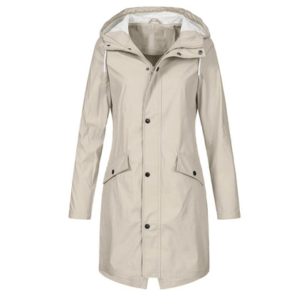 Women's Waterproof Hooded Rain Jacket with Lightweight Construction