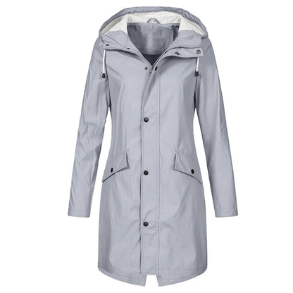Women's Waterproof Hooded Rain Jacket with Lightweight Construction