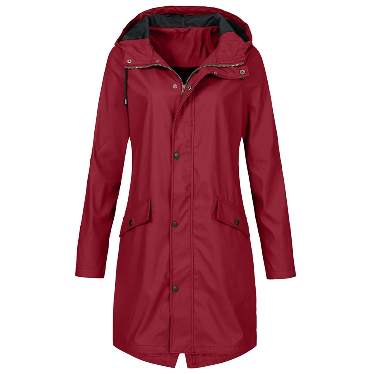 Women's Waterproof Hooded Rain Jacket with Lightweight Construction