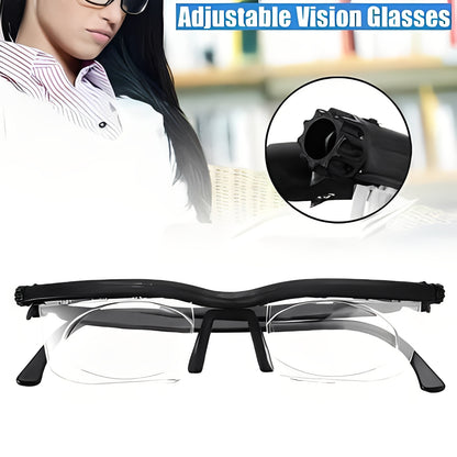 Adjustable Lens Glasses with Dial Based Focus Adjustment