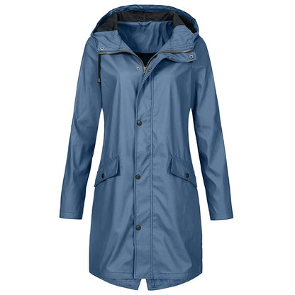 Women's Waterproof Hooded Rain Jacket with Lightweight Construction