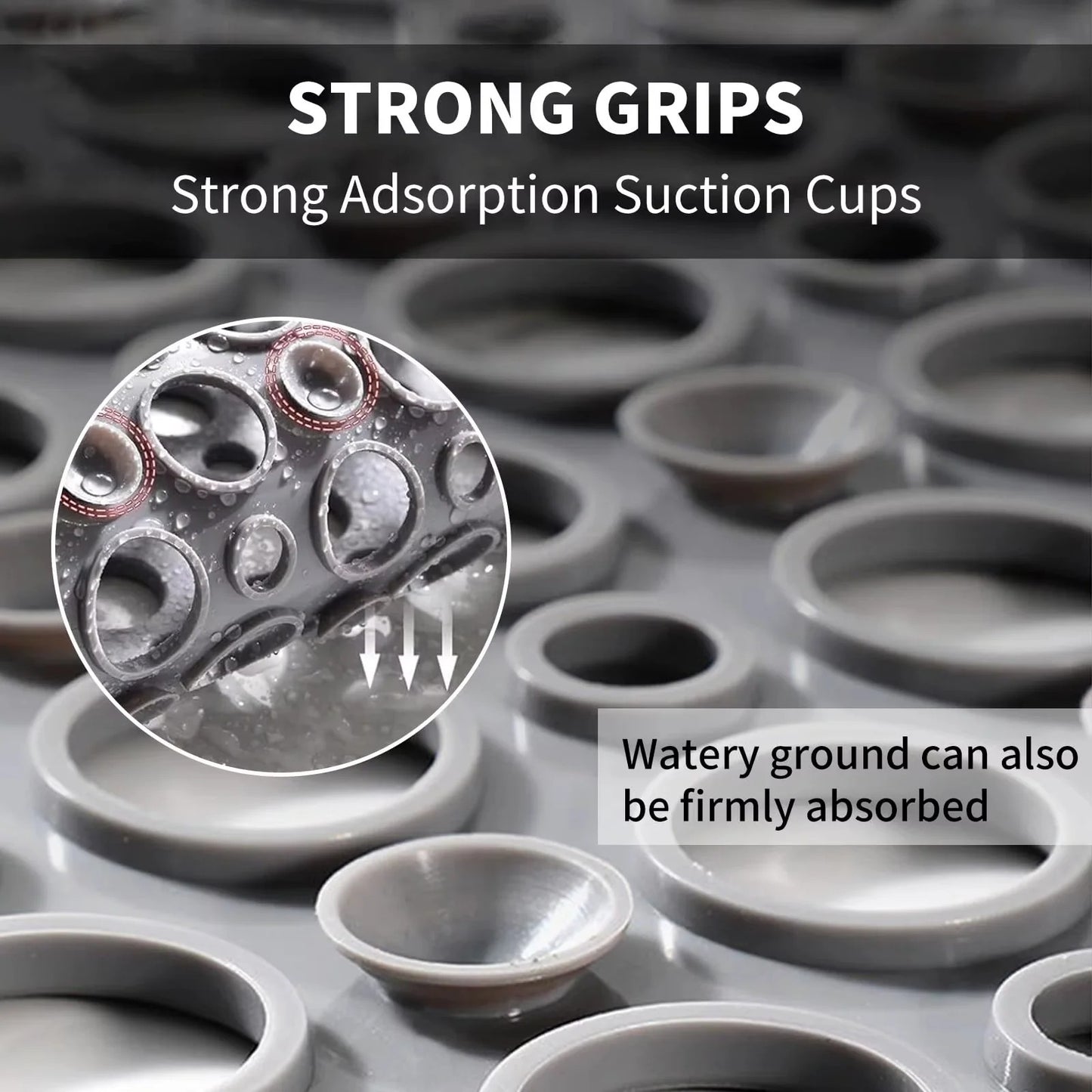 Anti-Mold Shower Mat with Non-Slip Extra-Porous TPE Design