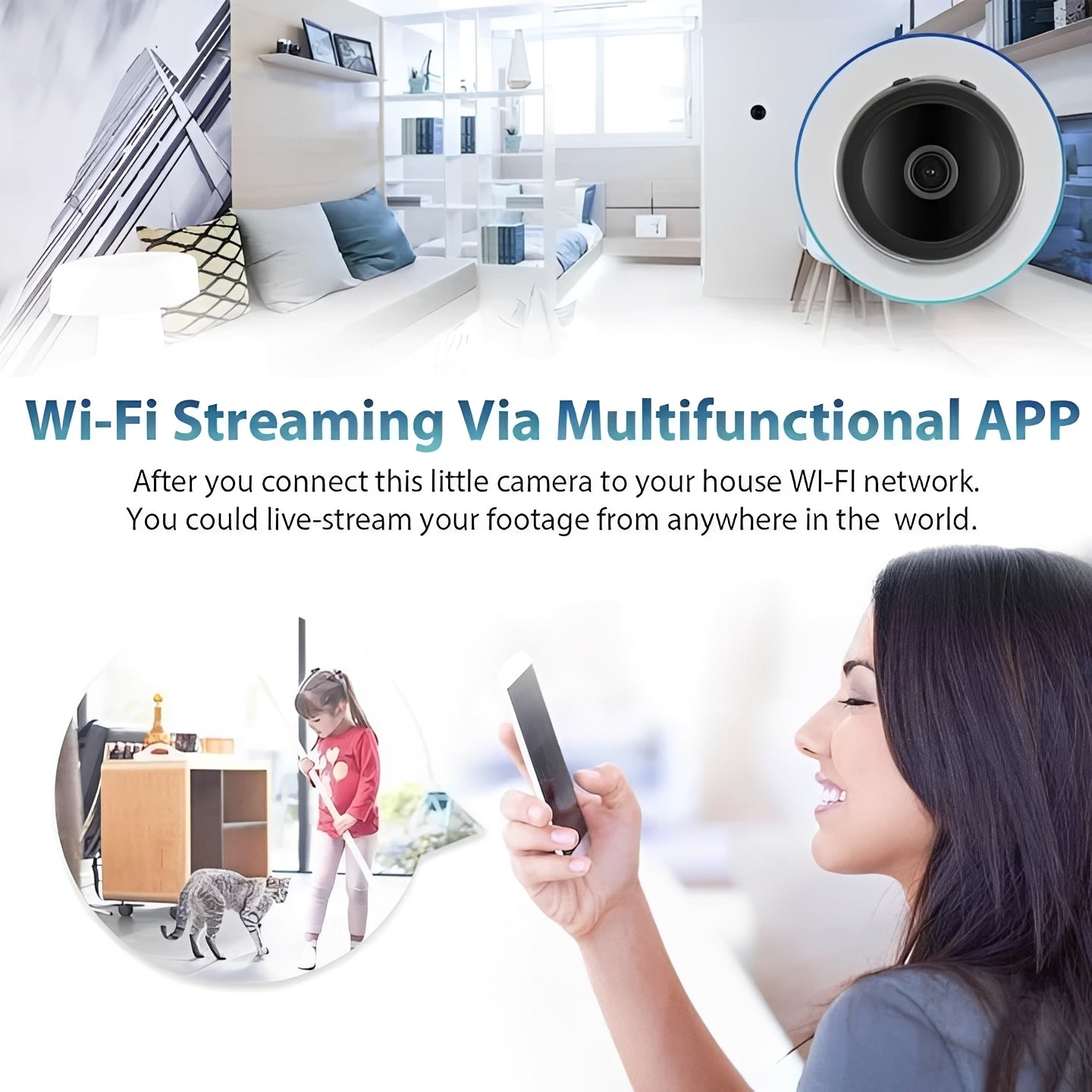 WiFi Mini Camera with Magnetic Mount and HD Recording