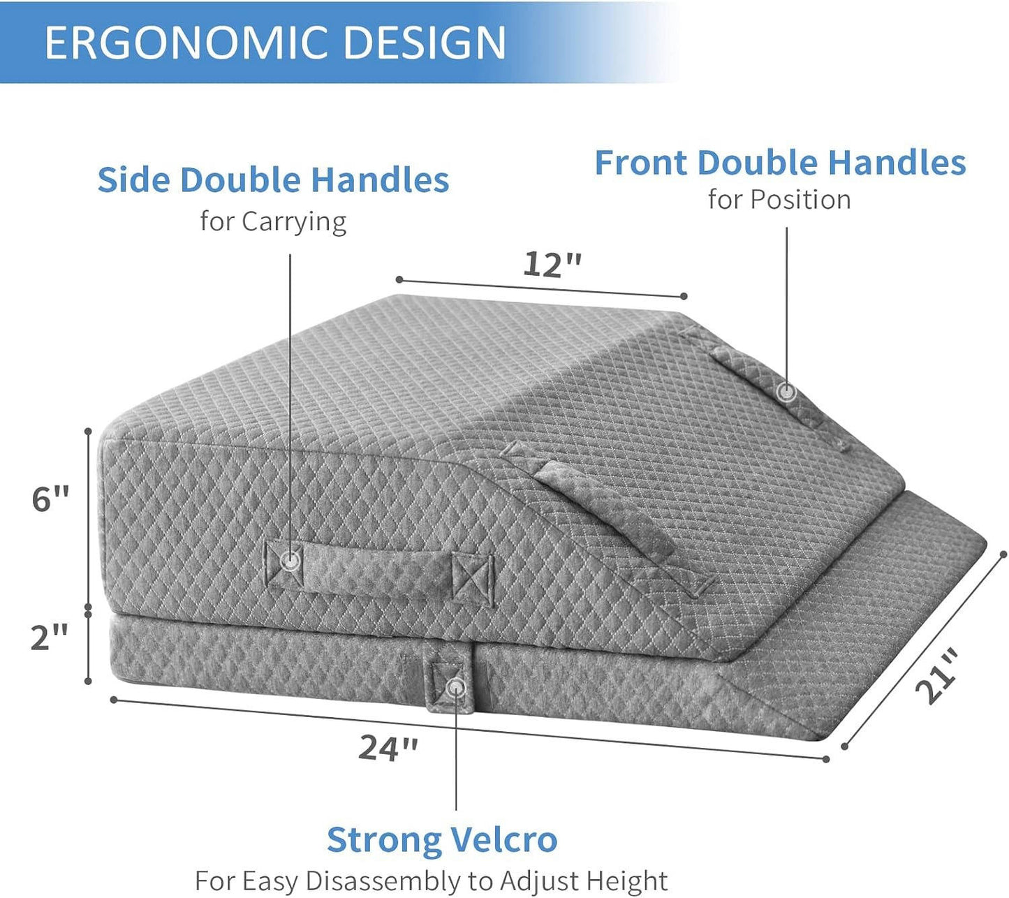 Adjustable Leg Elevation Pillow with Cooling Gel and Memory Foam Wedge