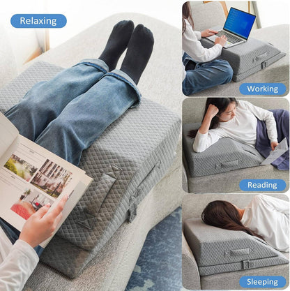 Adjustable Leg Elevation Pillow with Cooling Gel and Memory Foam Wedge