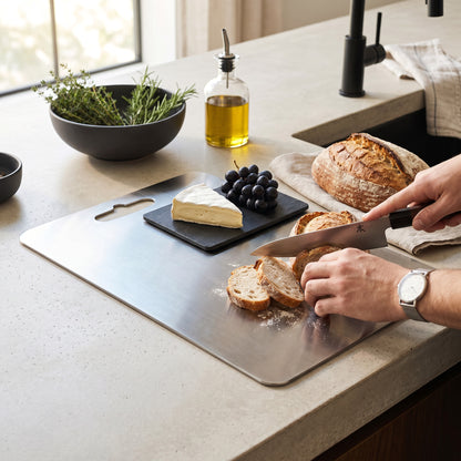 Titanium Cutting Board with Antibacterial Surface and Rounded Safety Edges