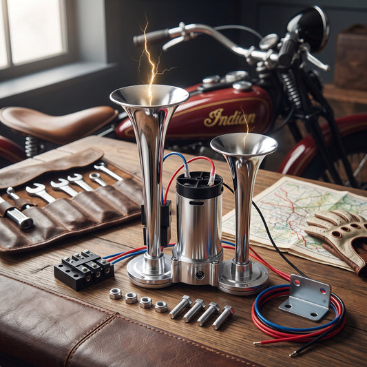 Electric Dual Air Horn System with 130dB Output and Auto Compressor for 12V Vehicles