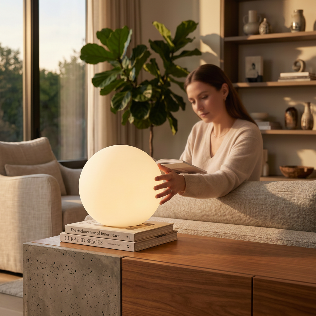 Color Changing LED Orb Lamp with Remote Control and 10-Hour Battery Life