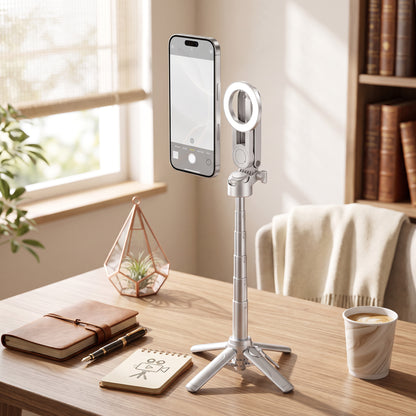 Selfie Stick with Magnetic Phone Mount and Wireless Remote, 360° Rotation Tripod