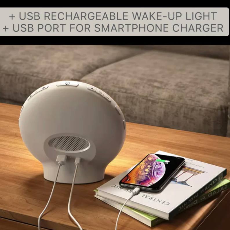 Sunrise Alarm Clock with Sunset Simulation, Bluetooth, App Control, FM Radio & USB Port