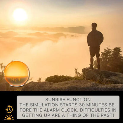 Sunrise Alarm Clock with Sunset Simulation, Bluetooth, App Control, FM Radio & USB Port
