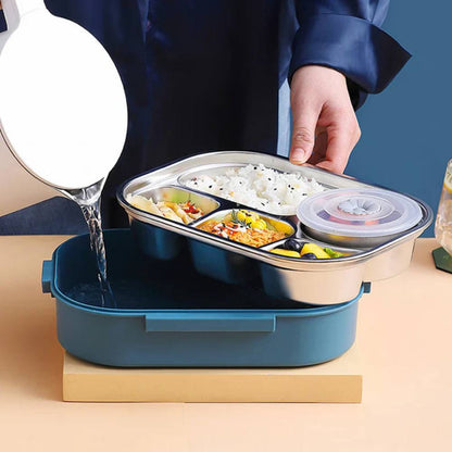 Thermal Lunch Box with Stainless Steel Insert, Leakproof & Multi Compartment Design