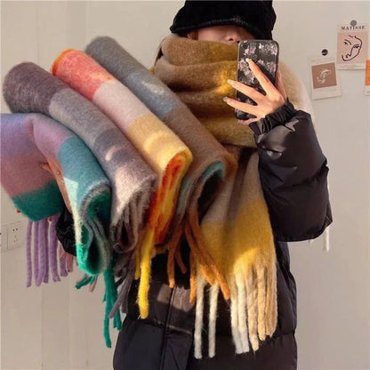 Women's Cashmere Scarf, Soft Multicolor Scarf for Warmth and Style