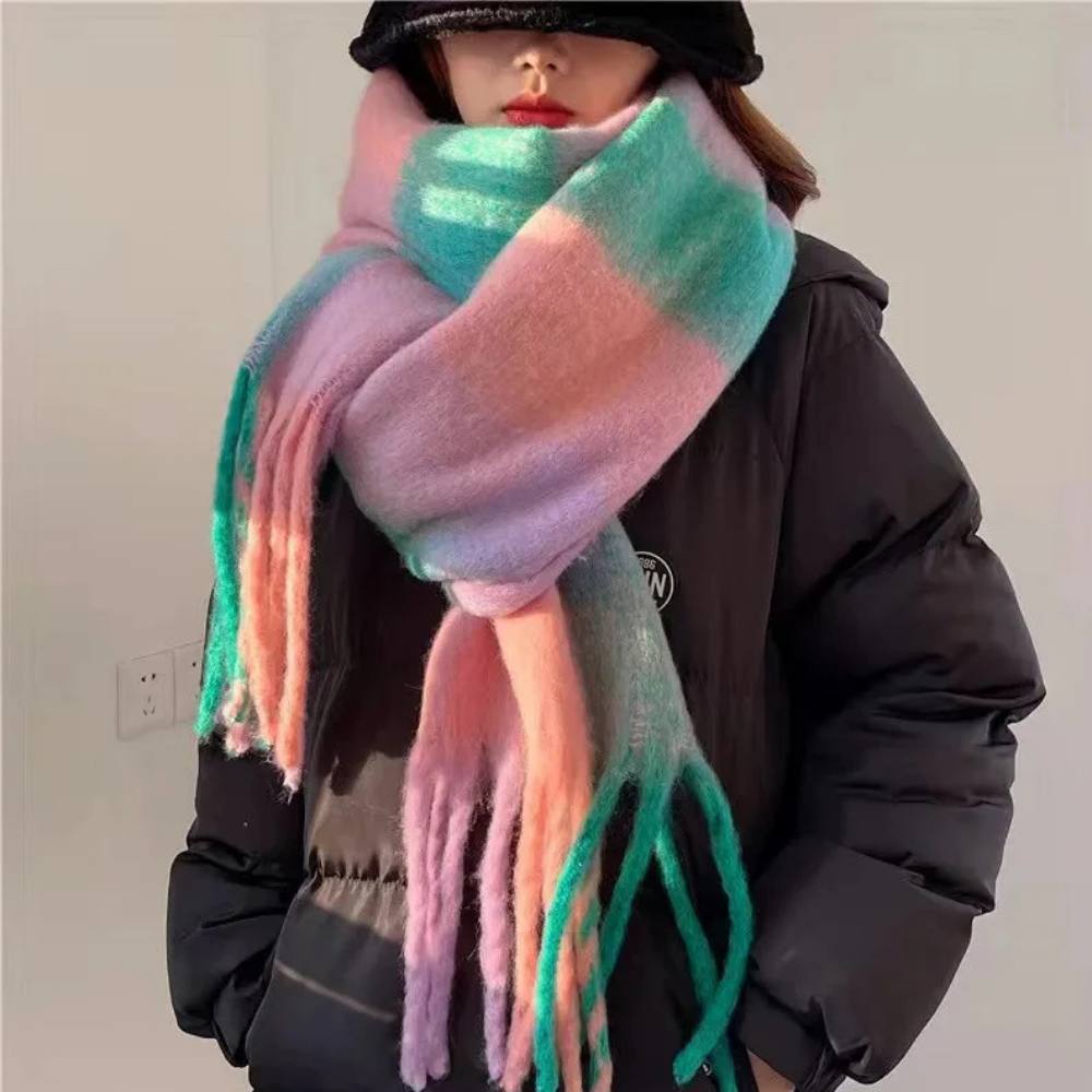 Women's Cashmere Scarf, Soft Multicolor Scarf for Warmth and Style