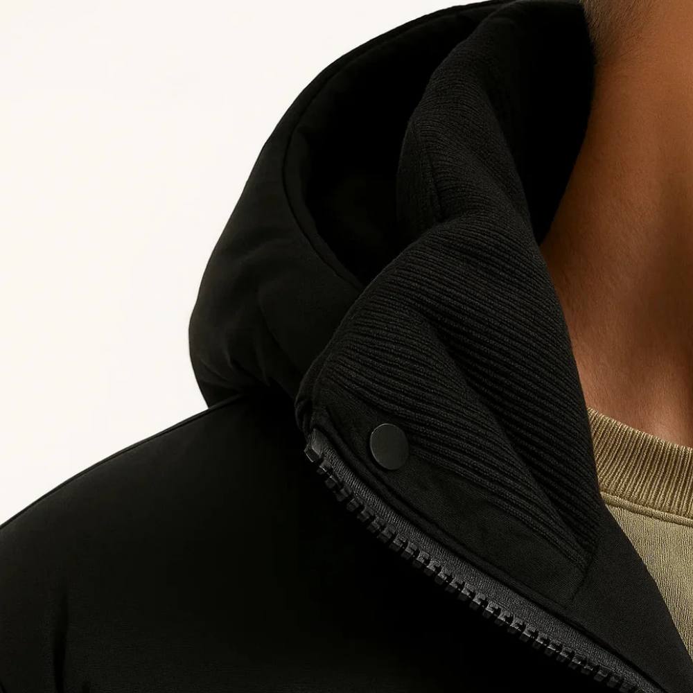 Men's Lightweight Puffer Jacket with Hood for Winter