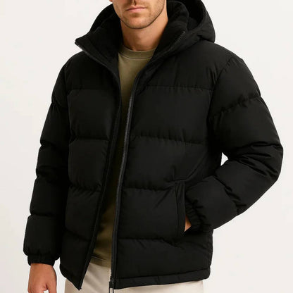 Men's Lightweight Puffer Jacket with Hood for Winter