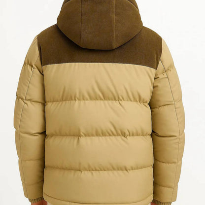 Men's Lightweight Puffer Jacket with Hood for Winter