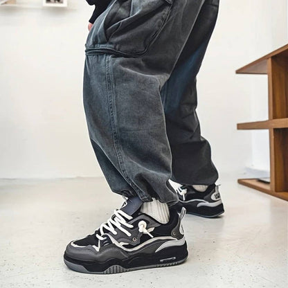 Men's Chunky Sneakers, Thick Sole Sporty Casual Shoes