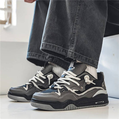 Men's Chunky Sneakers, Thick Sole Sporty Casual Shoes