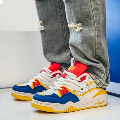 Men's Chunky Sneakers, Thick Sole Sporty Casual Shoes