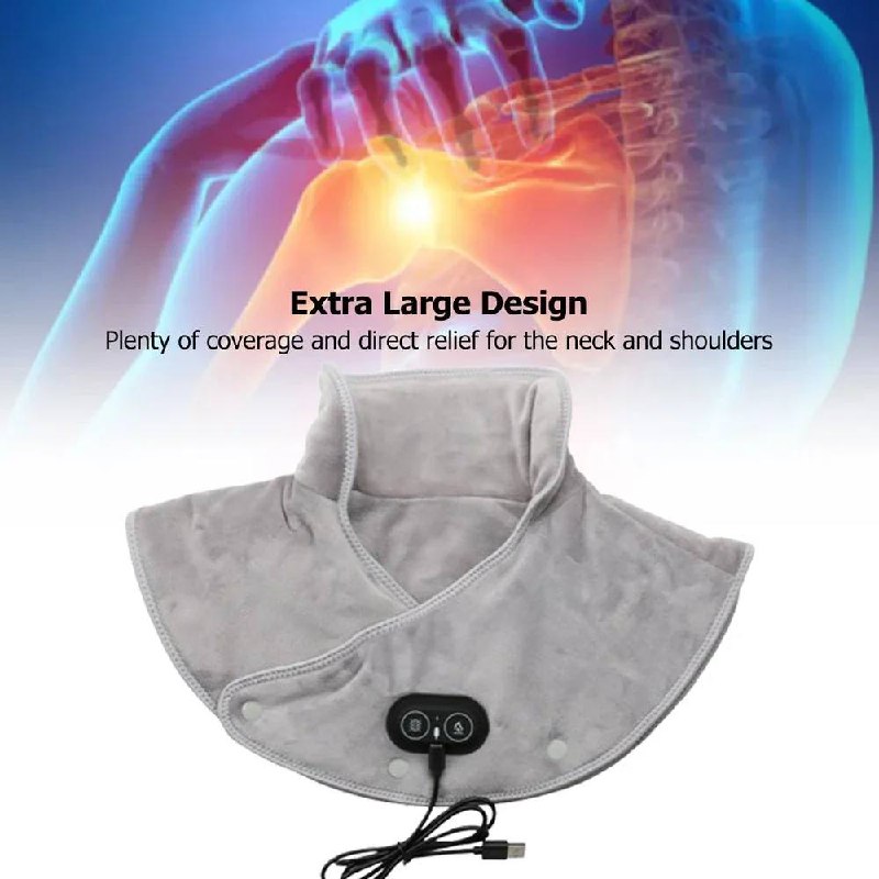 Heated Neck and Shoulder Wrap with 3 Heat Levels and Timer