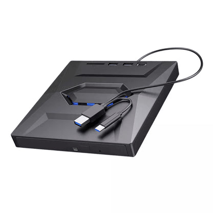 External CD/DVD Drive with SD Card and USB Hub for Laptop and PC