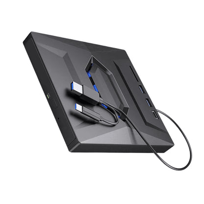 External CD/DVD Drive with SD Card and USB Hub for Laptop and PC