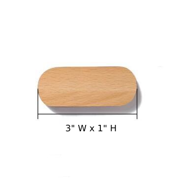 Wooden Oval Key Holder with Magnetic Backing and Adhesive Wall Mount