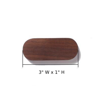 Wooden Oval Key Holder with Magnetic Backing and Adhesive Wall Mount