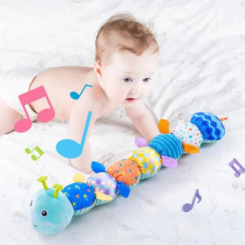 Soft Plush Caterpillar Activity Toy with Sensory Features for Infant Development