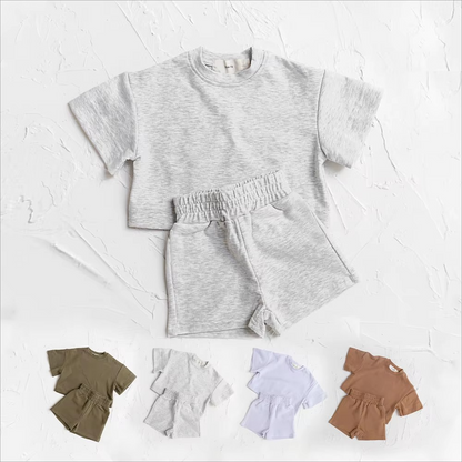 Kid's T Shirt and Shorts Set for Summer Play and Everyday Wear, 2 Piece