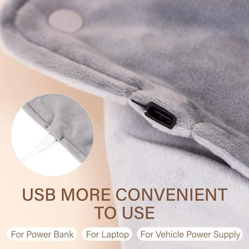 Machine Washable Microplush USB Heating Mat for Back Pain and Cramp Relief