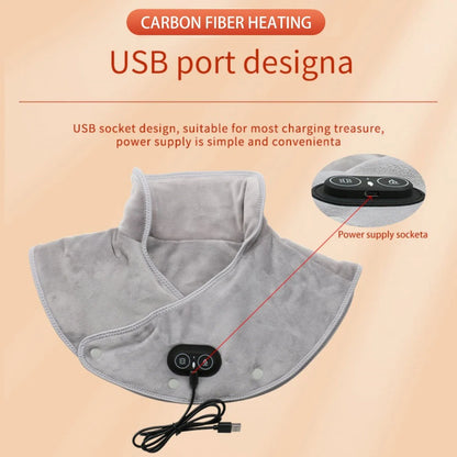 Electric USB Heated Wrap for Neck and Shoulder Pain Relief with 3 Temperature Levels