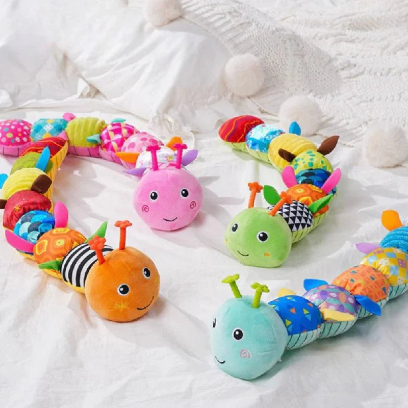 Soft Plush Caterpillar Activity Toy with Sensory Features for Infant Development
