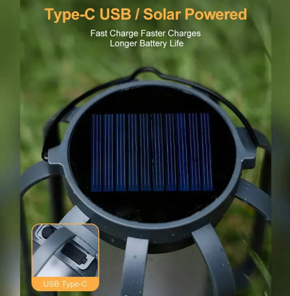 Solar Powered Outdoor Flame Effect Lantern with Flickering LED Light for Garden and Patio Decor