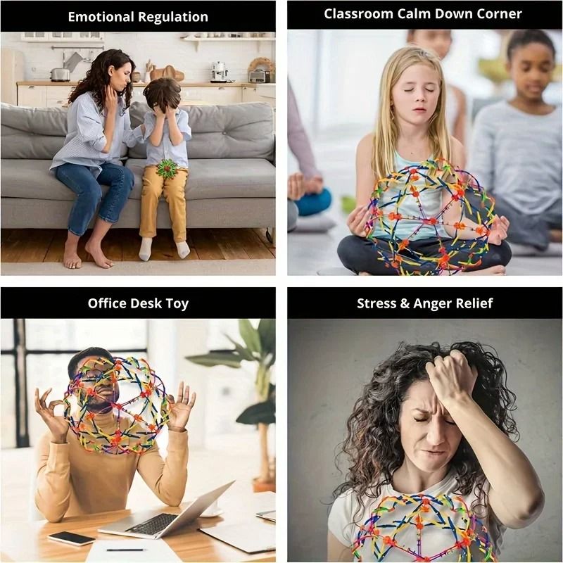 Collapsible Sensory Expansion Sphere for Mindfulness and Calming Practice
