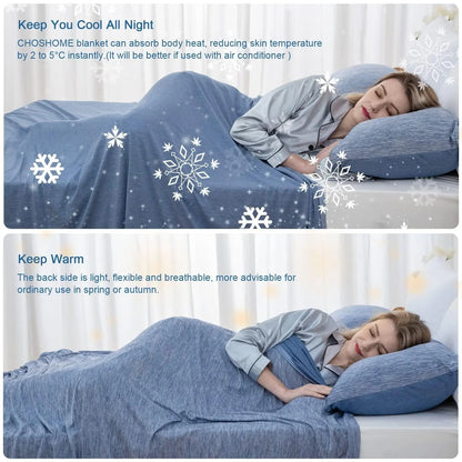 Breathable Lightweight Summer Blanket with Cool-Touch Technology for Warm Nights