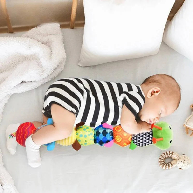 Soft Plush Caterpillar Activity Toy with Sensory Features for Infant Development