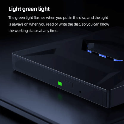 External CD/DVD Drive with SD Card and USB Hub for Laptop and PC