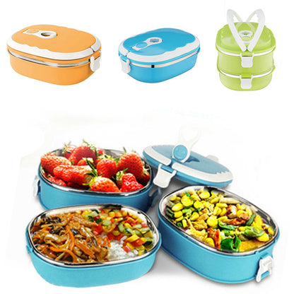 Stainless Steel Insulated Lunch Box with Thermal Food Warmer for Students