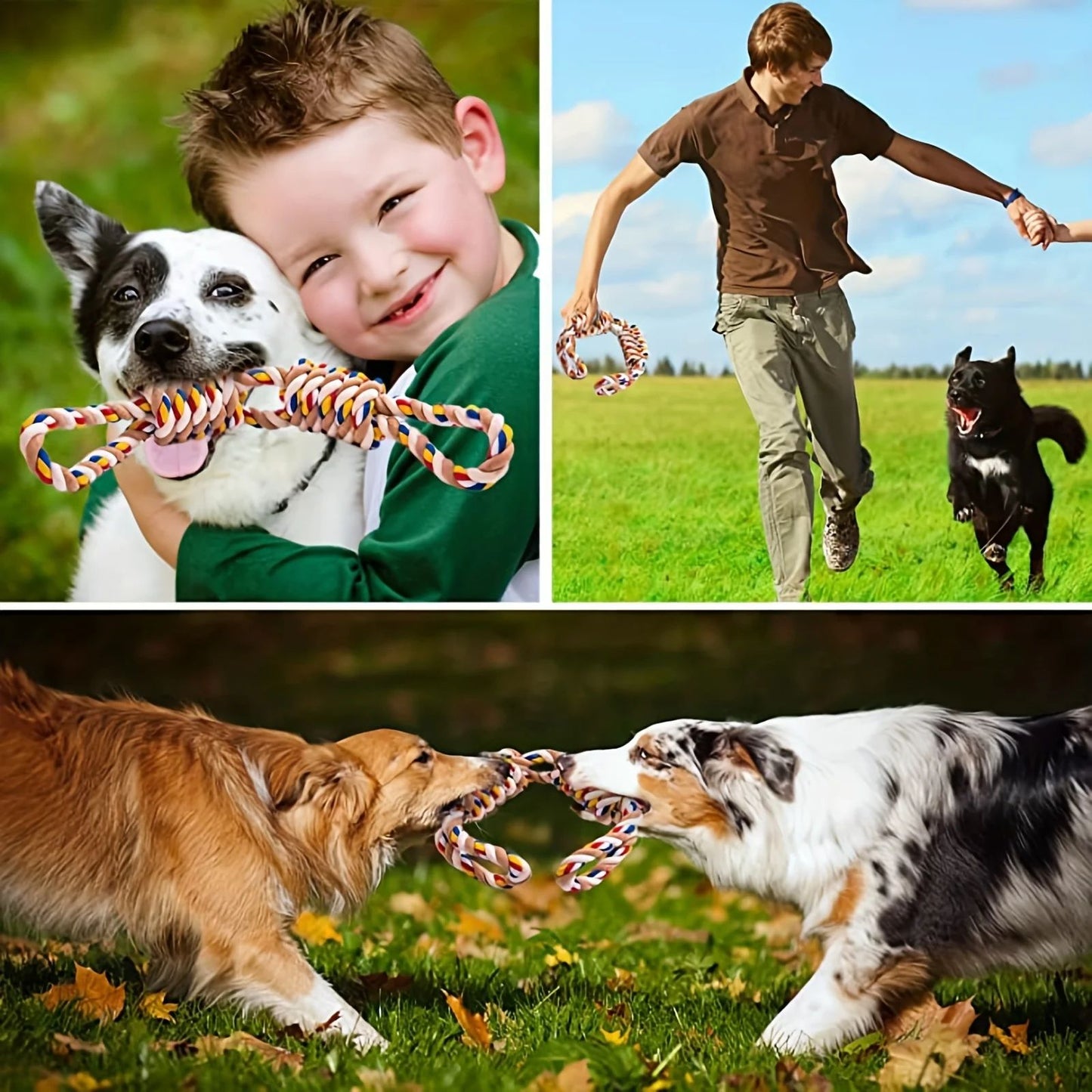 Heavy Duty Braided Rope Chew Toy for Medium and Large Dogs