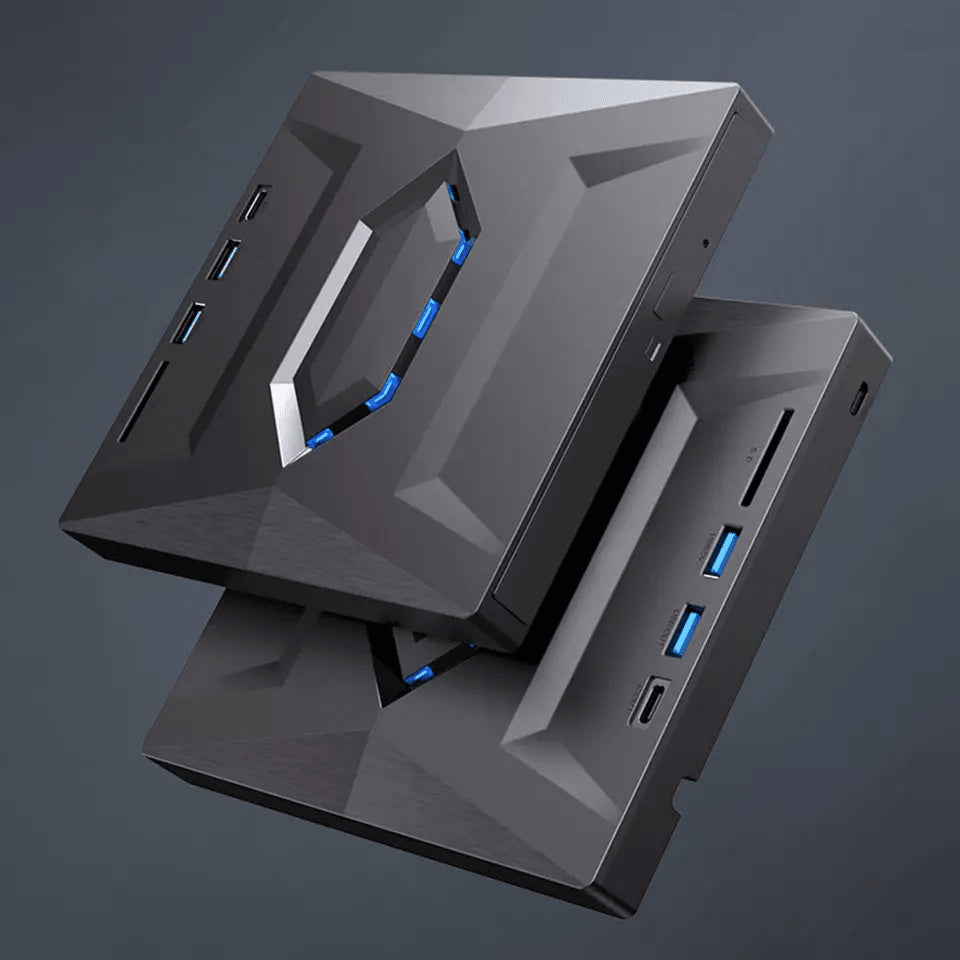 External CD/DVD Drive with SD Card and USB Hub for Laptop and PC