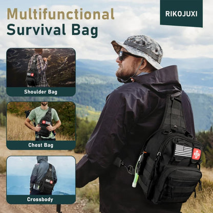 262 Piece Emergency Survival Gear Set with First Aid Kit and Camping Bag