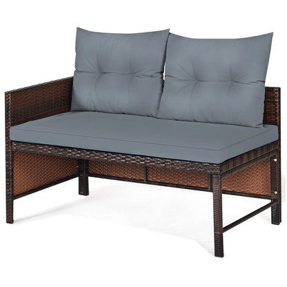 Ravello 3 Piece Wicker Sofa Set, Tempered Glass Table