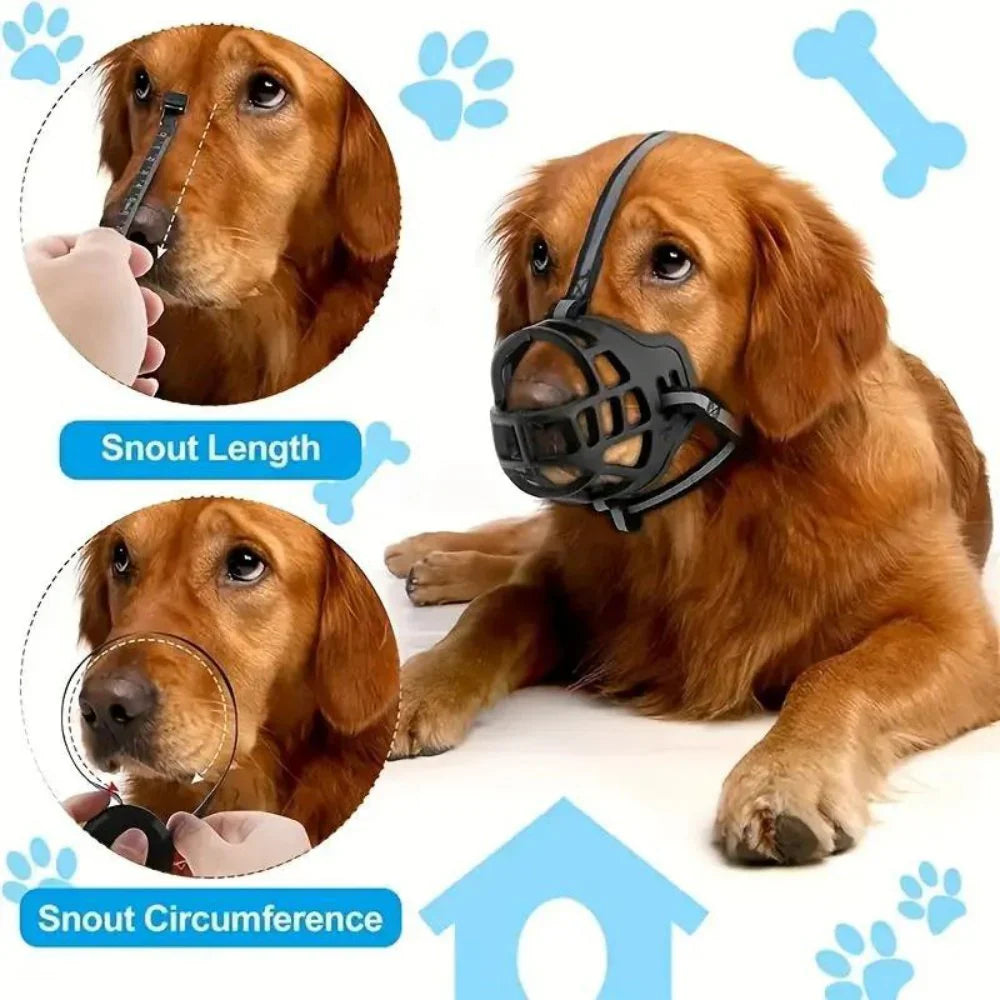 Breathable Mesh Dog Muzzle with Adjustable Straps for Behavior Control